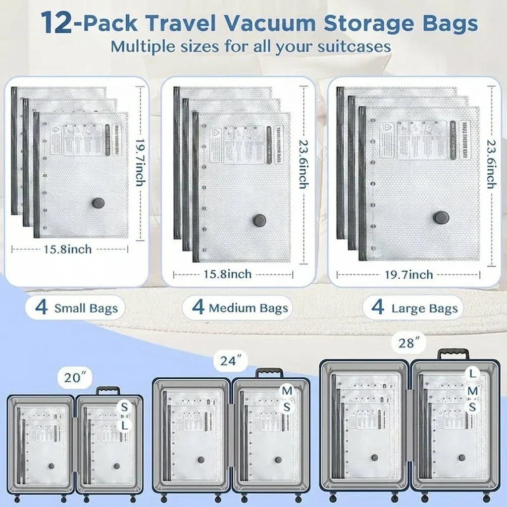 Rechargeable Travel Vacuum Storage Set