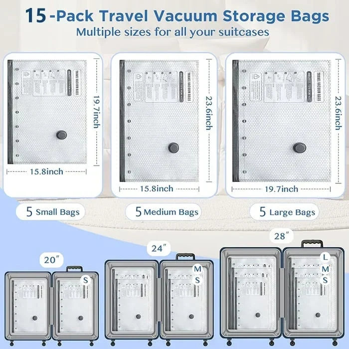 Rechargeable Travel Vacuum Storage Set