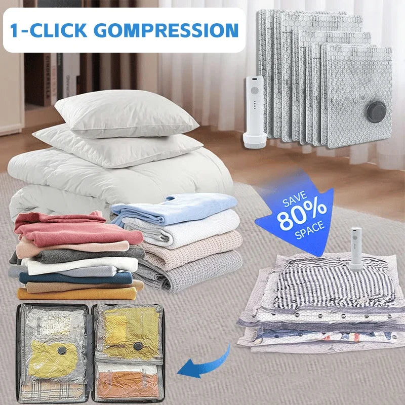 Rechargeable Travel Vacuum Storage Set