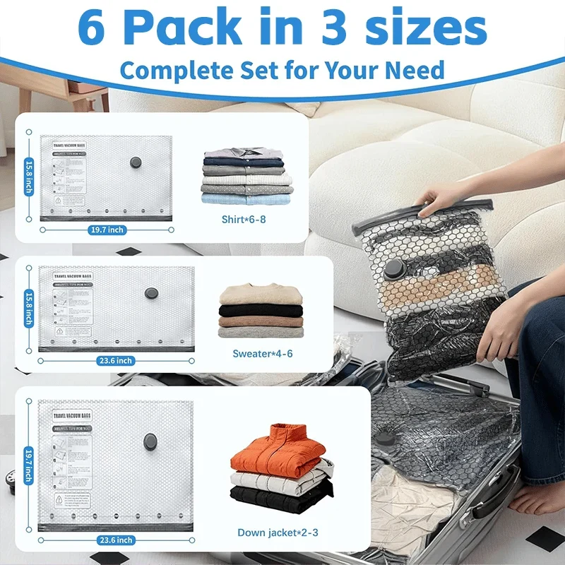 Rechargeable Travel Vacuum Storage Set