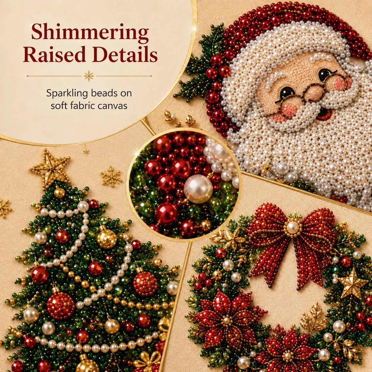 Beginner Christmas Pearl Mosaic Kit for Relaxing Holiday Crafting