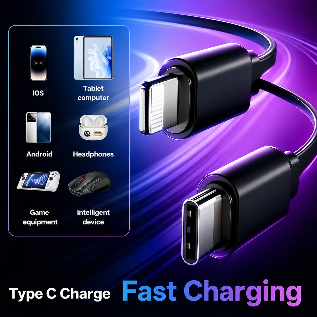 Vehicle-Ready 7-in-1 Retractable Car Charger 120W – Built-In Cables