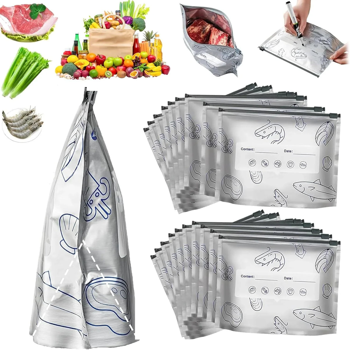 Space-Saving Reusable Aluminum Foil Sealable Storage