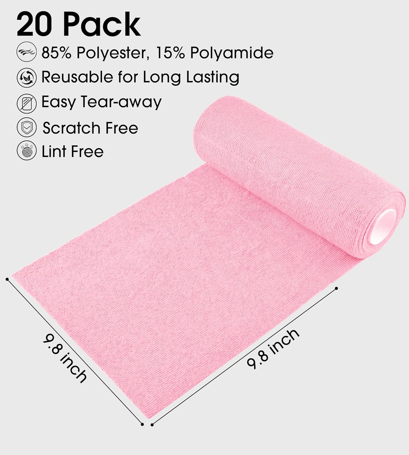 Vehicle-Ready Reusable Car Cleaning Cloth, 20pcs/roll for Garage Use