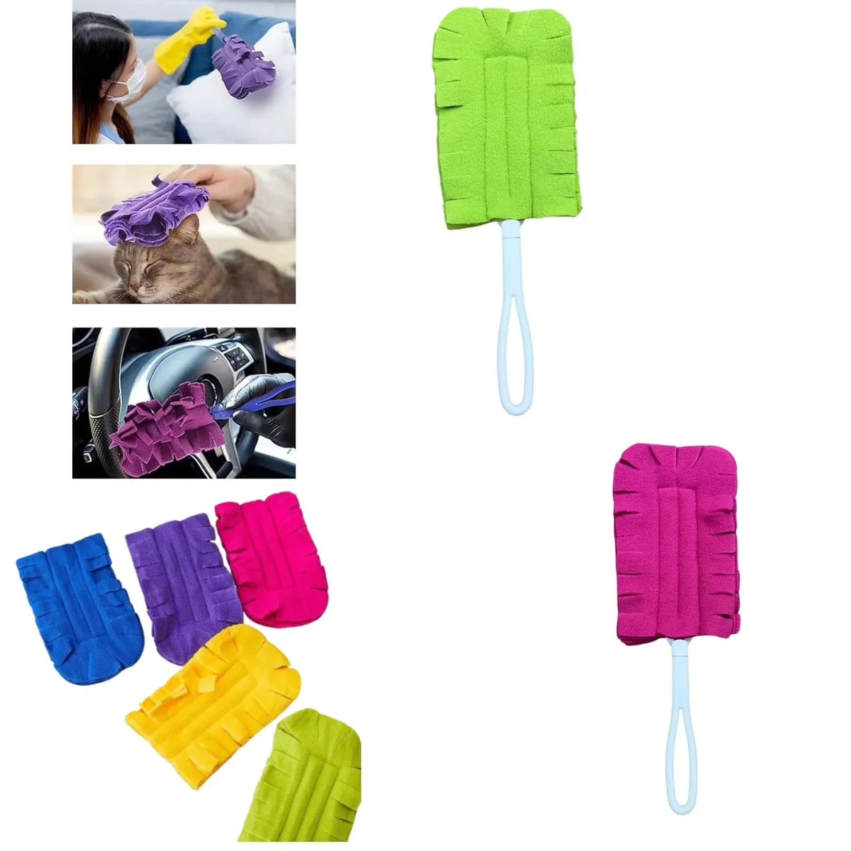 Reusable Chenille Microfiber Duster for Dust, Hair, and Spills
