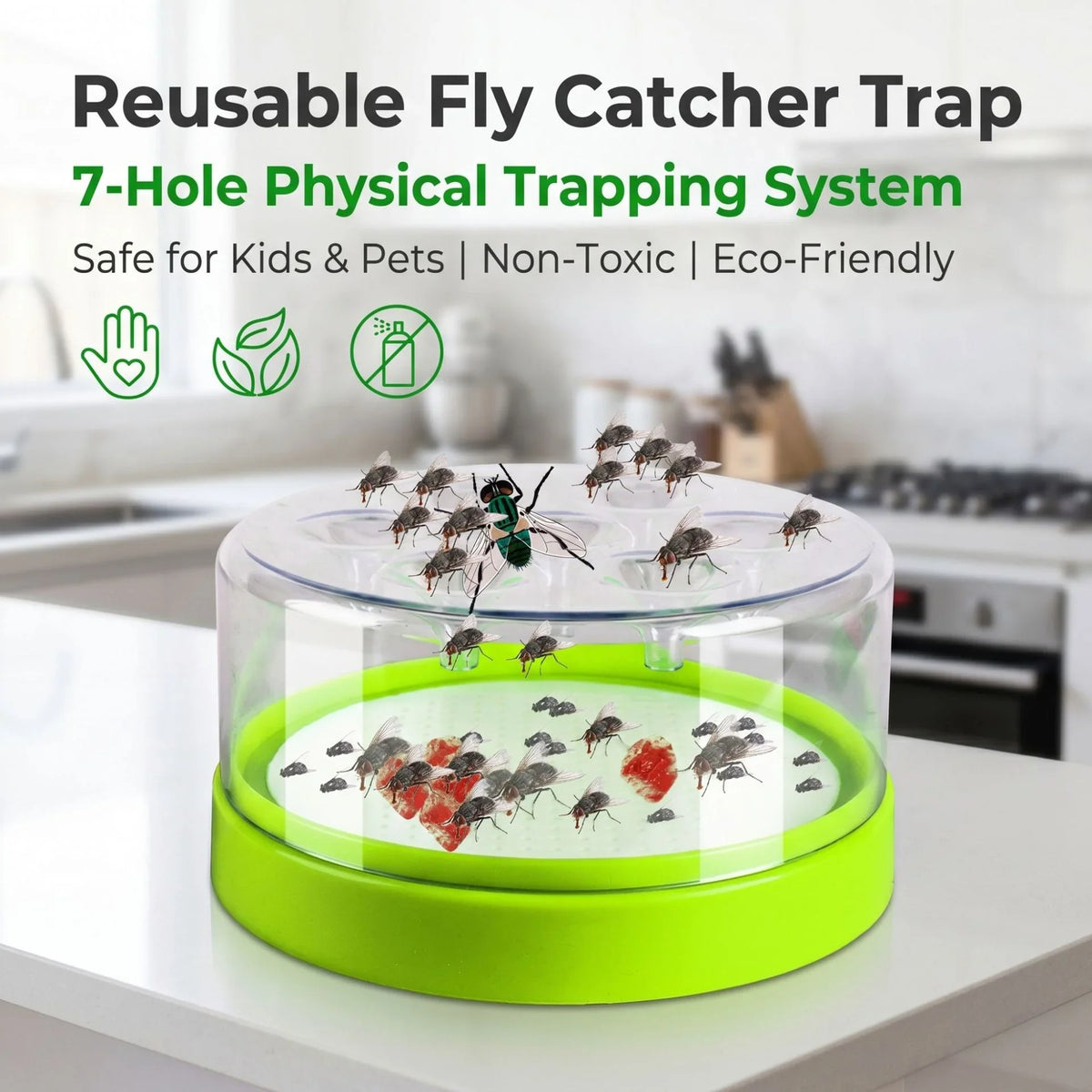 Purpose-Built Reusable Non-Electric Fly Trap for Everyday Use