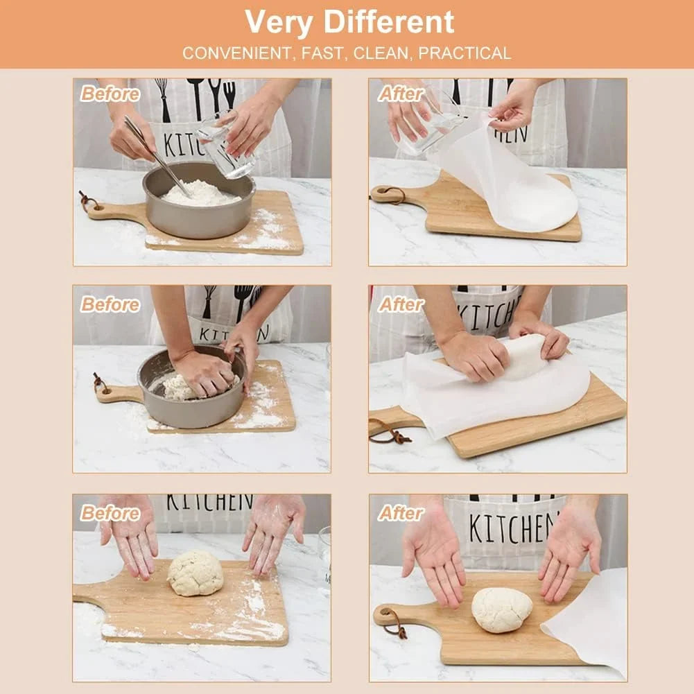 Space-Saving Reusable Silicone Dough – for Baking for Tidy Storage