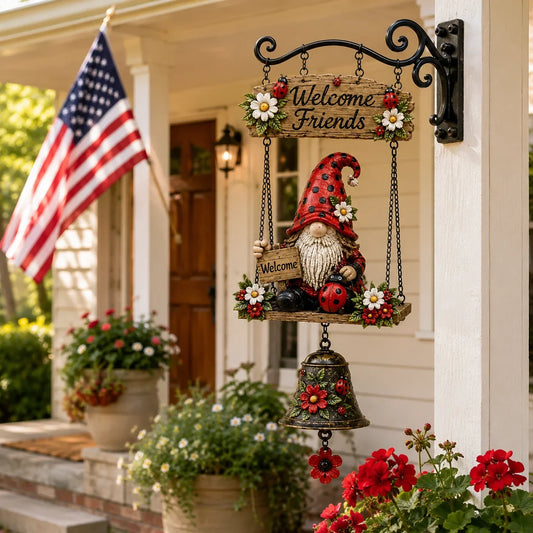 Outdoor Rustic Garden Gnome Bell Outdoor Decor for Garden Display