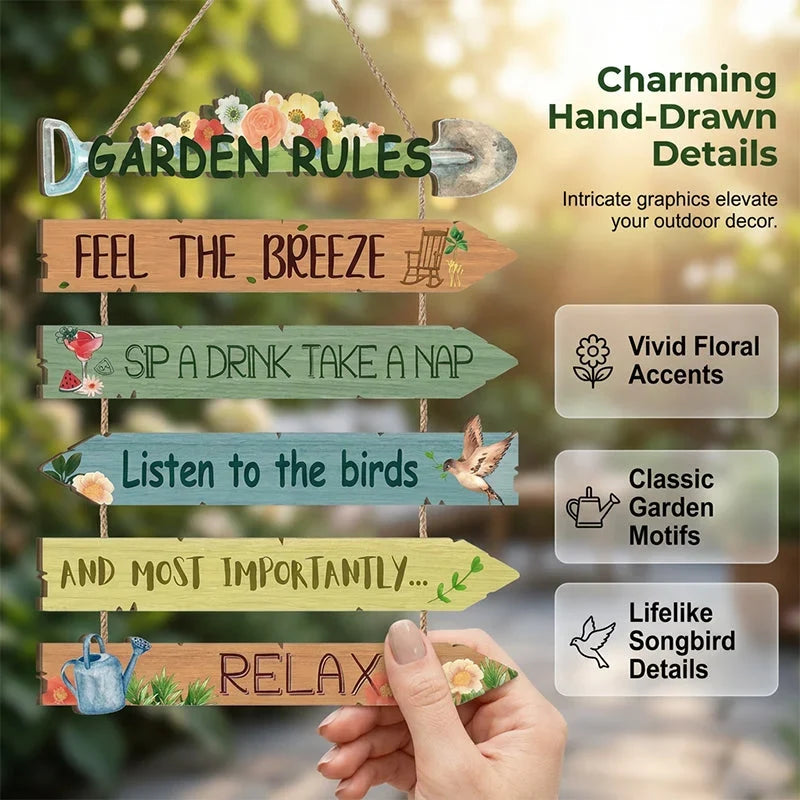 Rustic Timber Plaque for Welcoming Garden Wall Displays