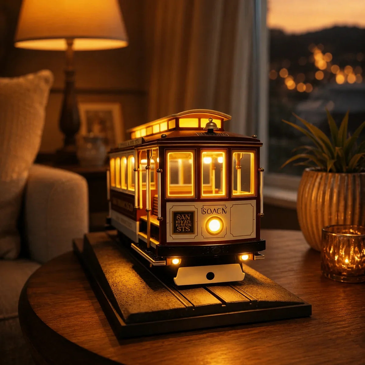 Vehicle-Ready San Francisco Cable Car Lamp for Garage Use