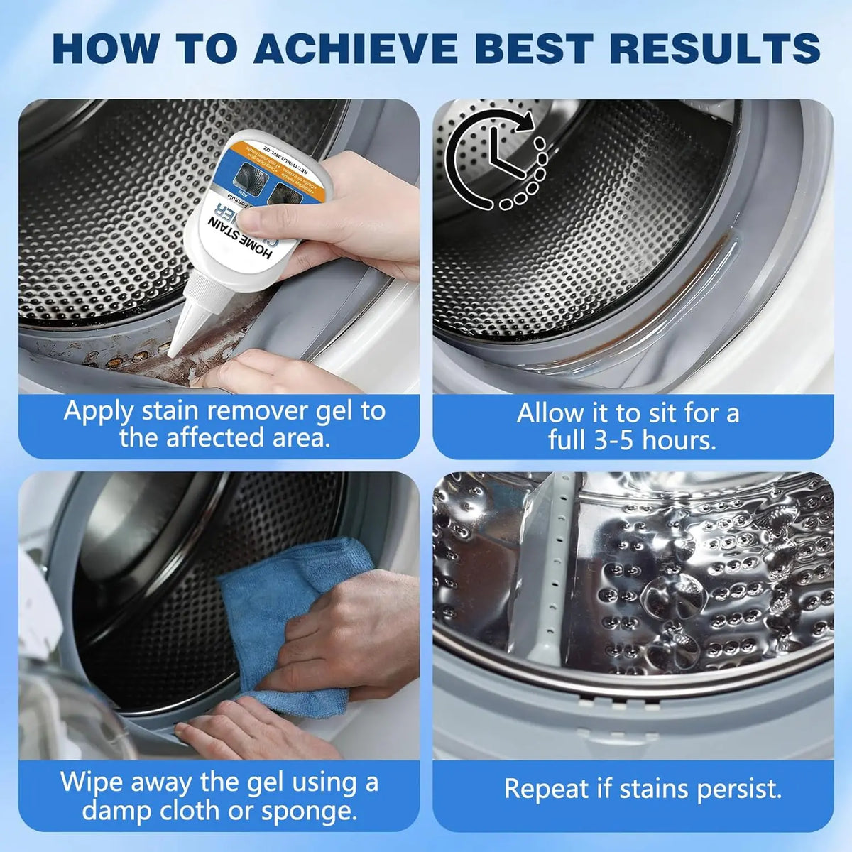 Mildew Stain Remover Gel with Scrub Brush for Seals and Grout
