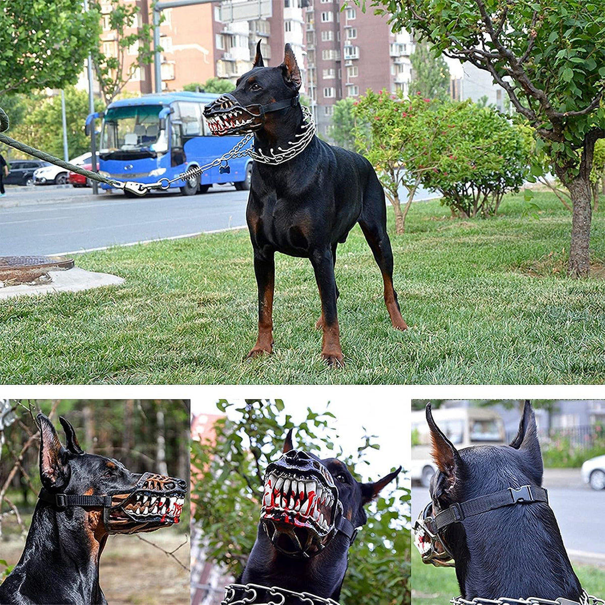 Vehicle-Ready Scary Dog Muzzle Accessory - Lightweight Latex Animal