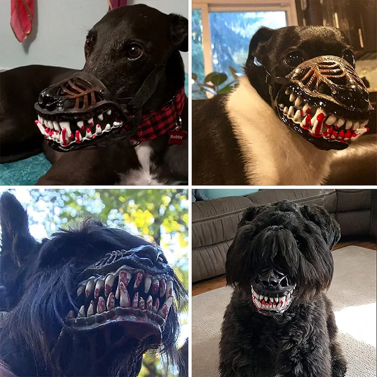 Vehicle-Ready Scary Dog Muzzle Accessory - Lightweight Latex Animal