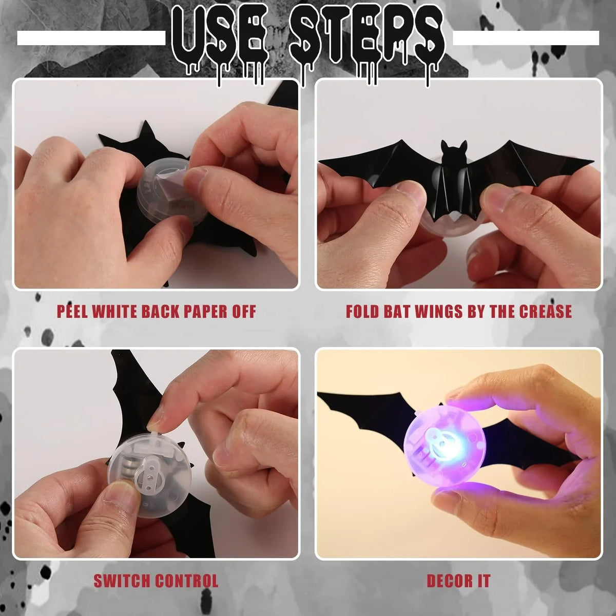 Decorative 3D Lighted Bats for Focused Lighting