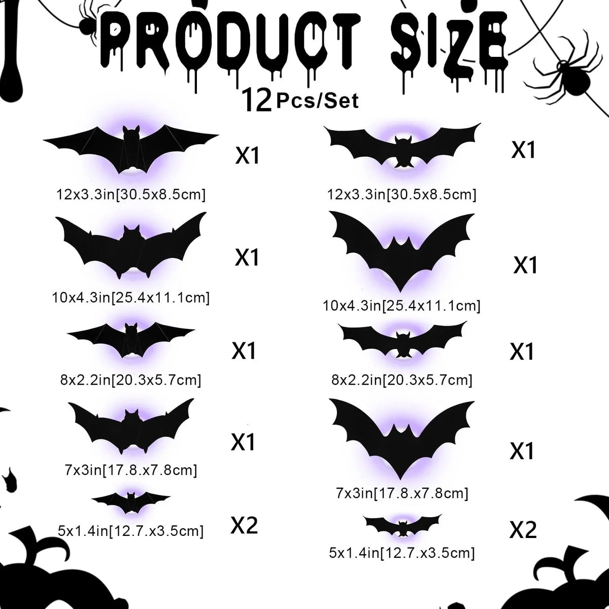 Decorative 3D Lighted Bats for Focused Lighting