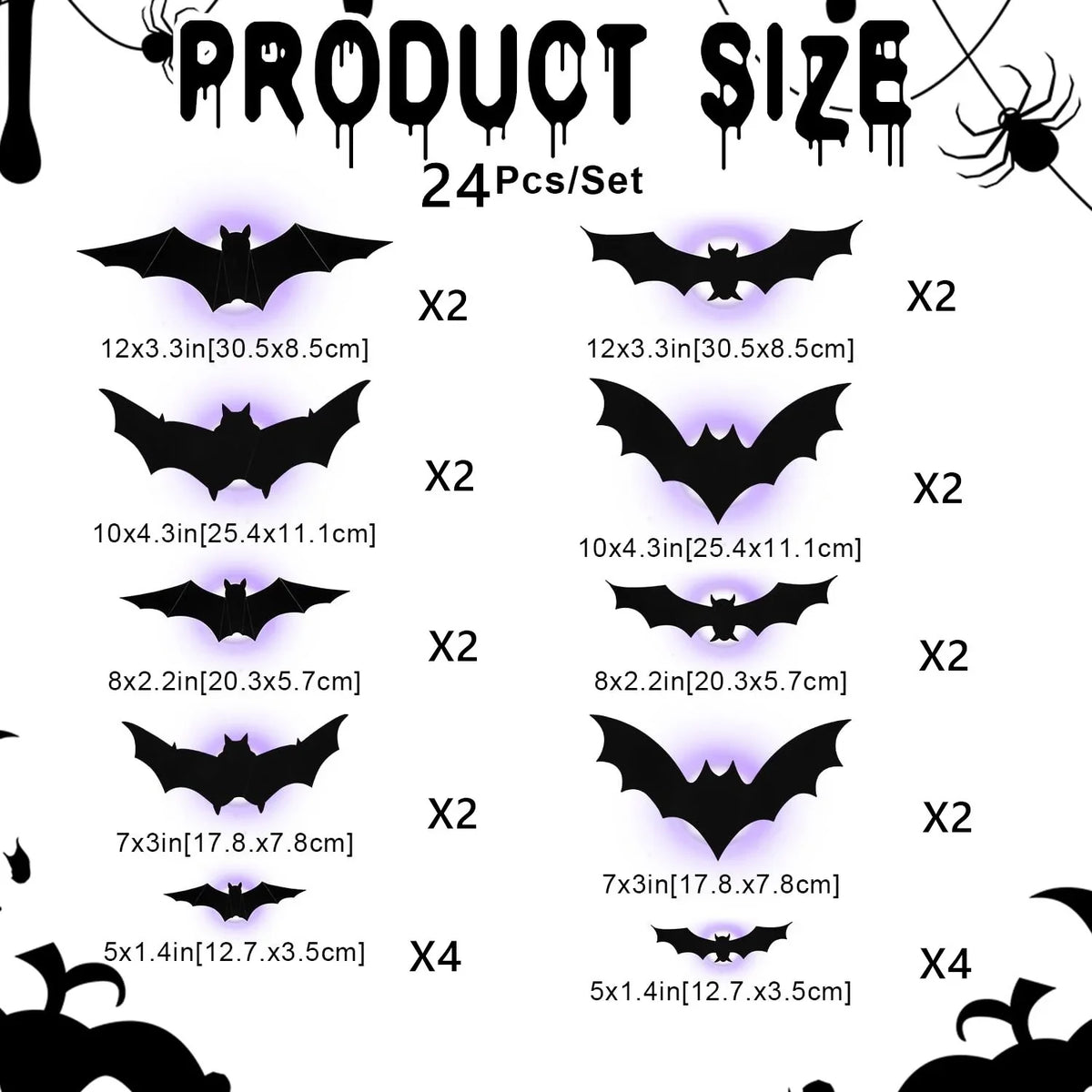 Decorative 3D Lighted Bats for Focused Lighting