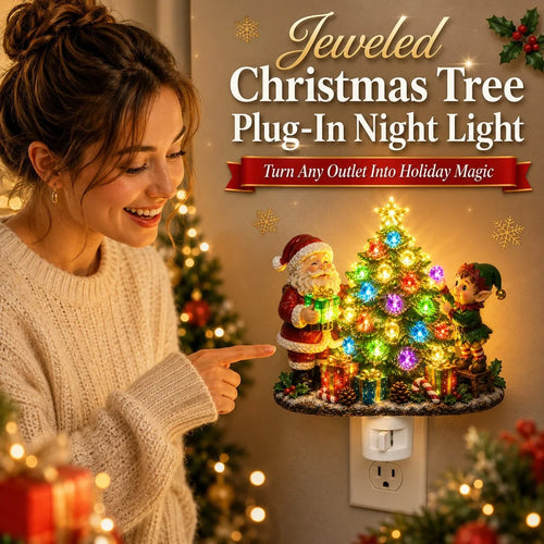 Decorative Jeweled Tree Plug-In Night Light for Focused Lighting