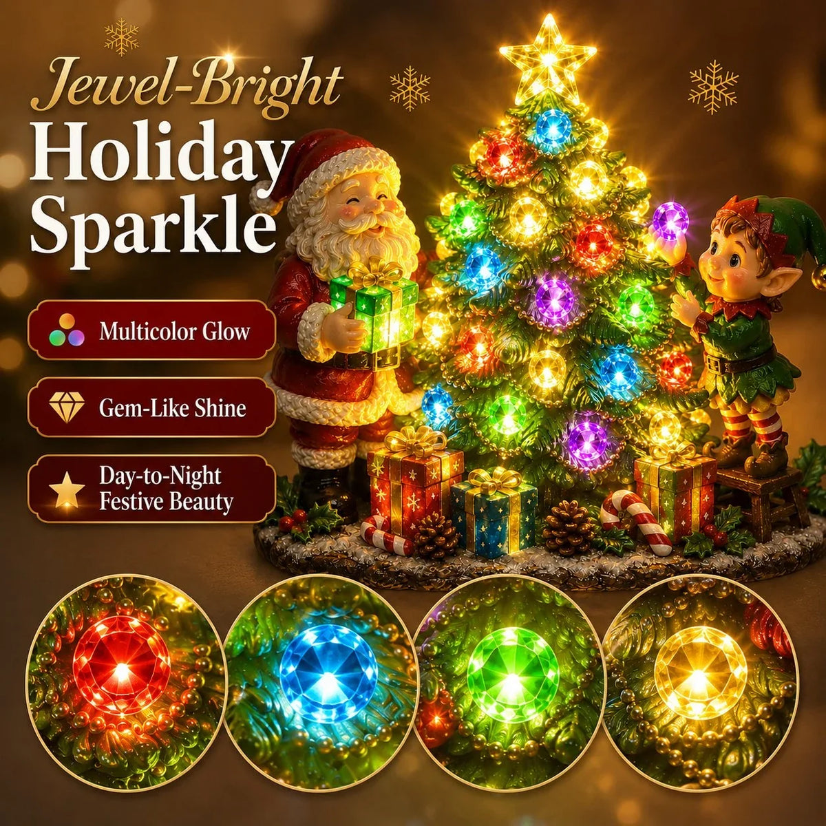 Decorative Jeweled Tree Plug-In Night Light for Focused Lighting