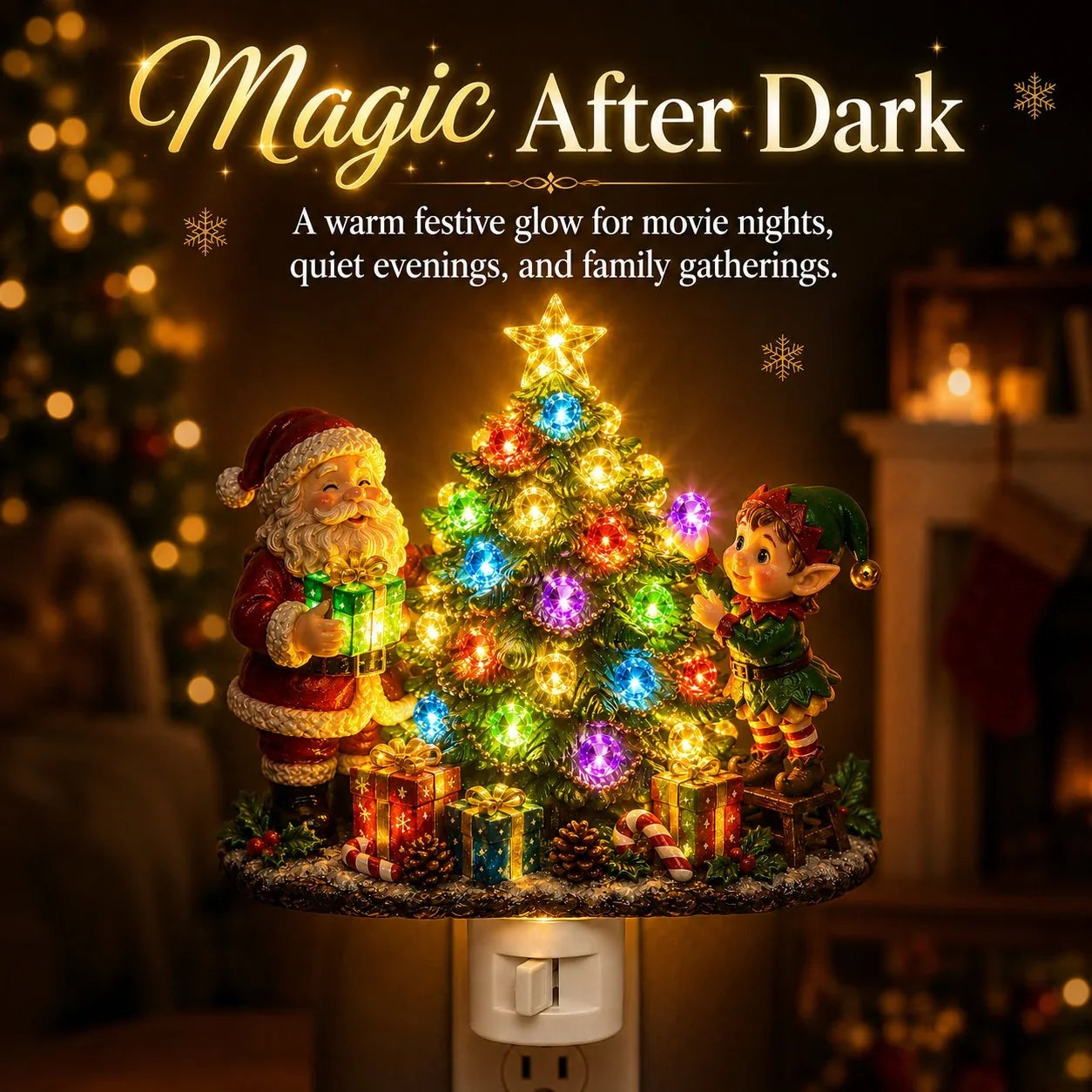 Decorative Jeweled Tree Plug-In Night Light for Focused Lighting