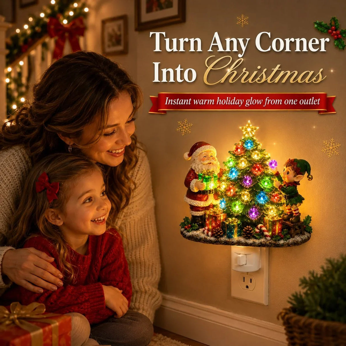 Decorative Jeweled Tree Plug-In Night Light for Focused Lighting