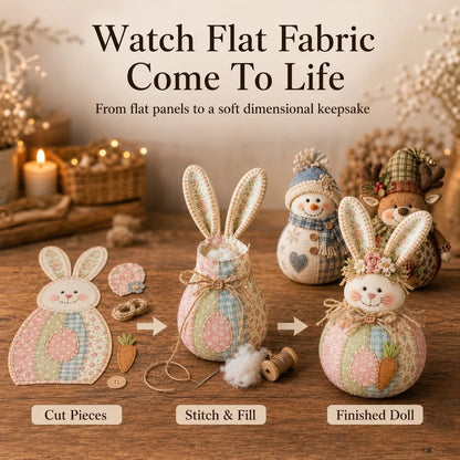 Hands-On DIY Patchwork Fabric Character Doll Kit for Creative Play