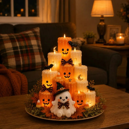 Purpose-Built Ghost Pumpkin LED Candle Tabletop Decor for Everyday Use