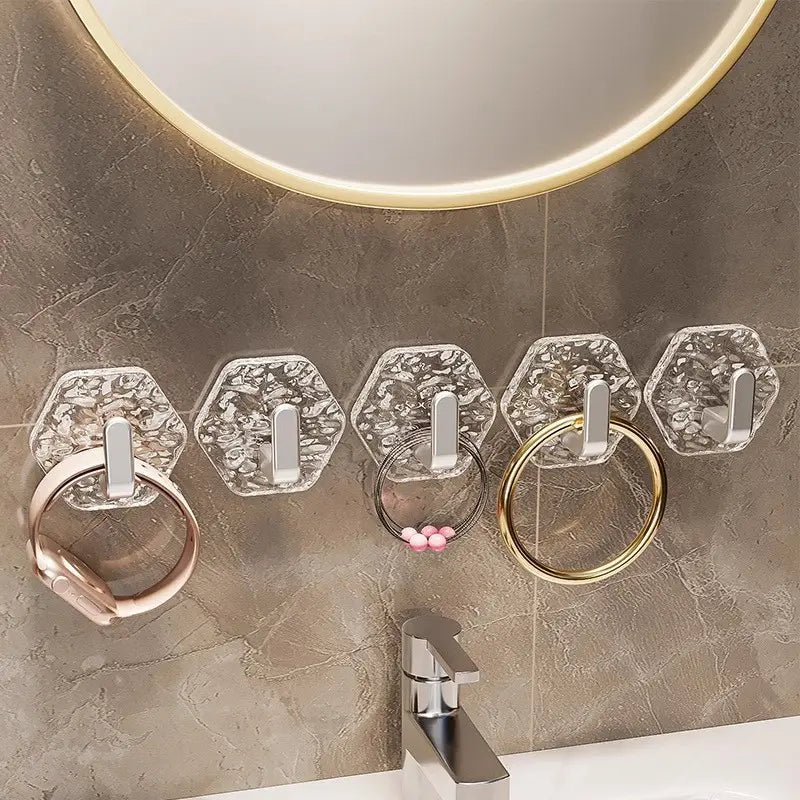 Space-Saving Self-Adhesive Waterproof Wall Hooks – No Drill Heavy
