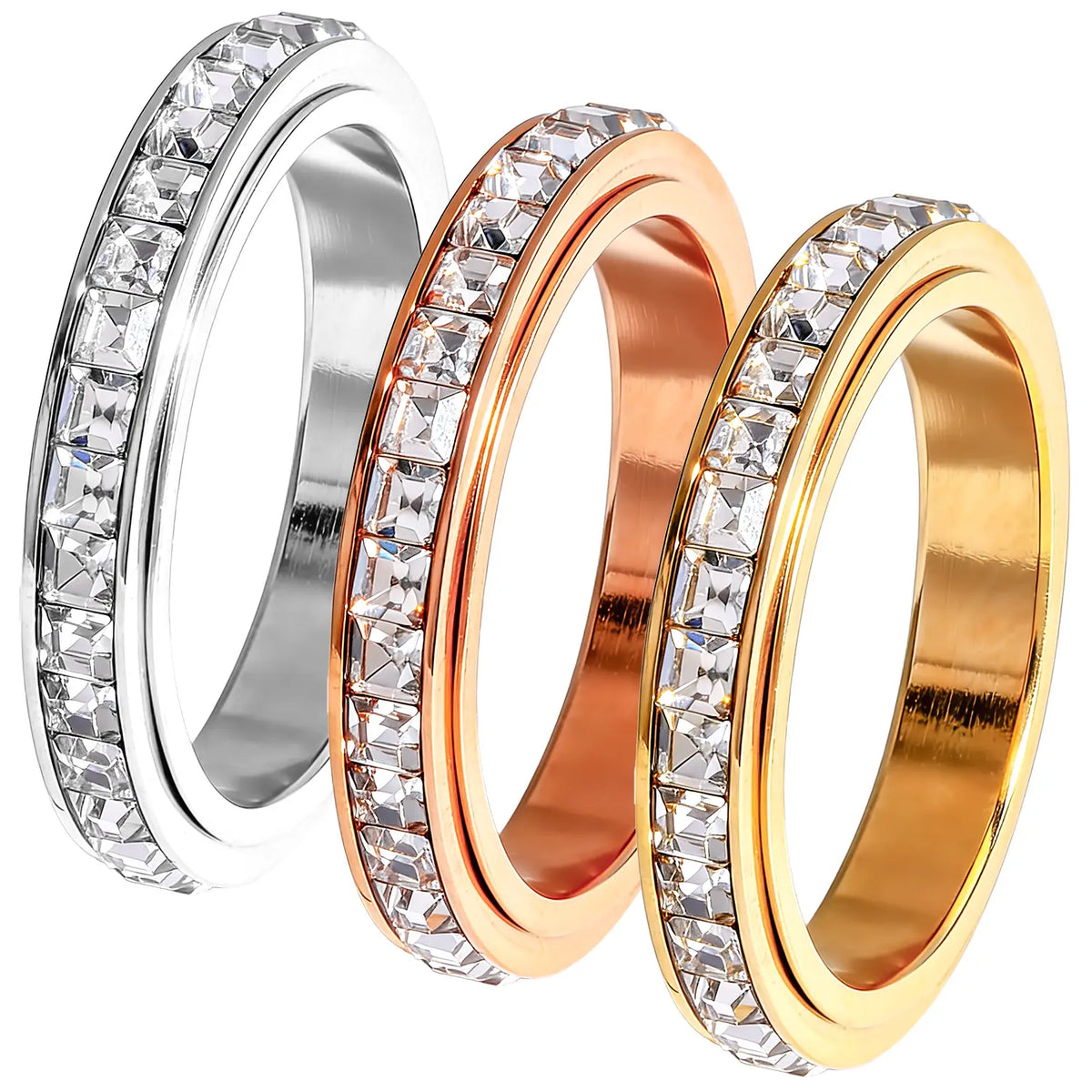 Distinctive September Laurel Anxiety Rings for Women and men Titanium