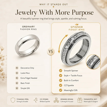 Distinctive September Laurel Anxiety Rings for Women and men Titanium