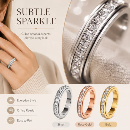 Distinctive September Laurel Anxiety Rings for Women and men Titanium