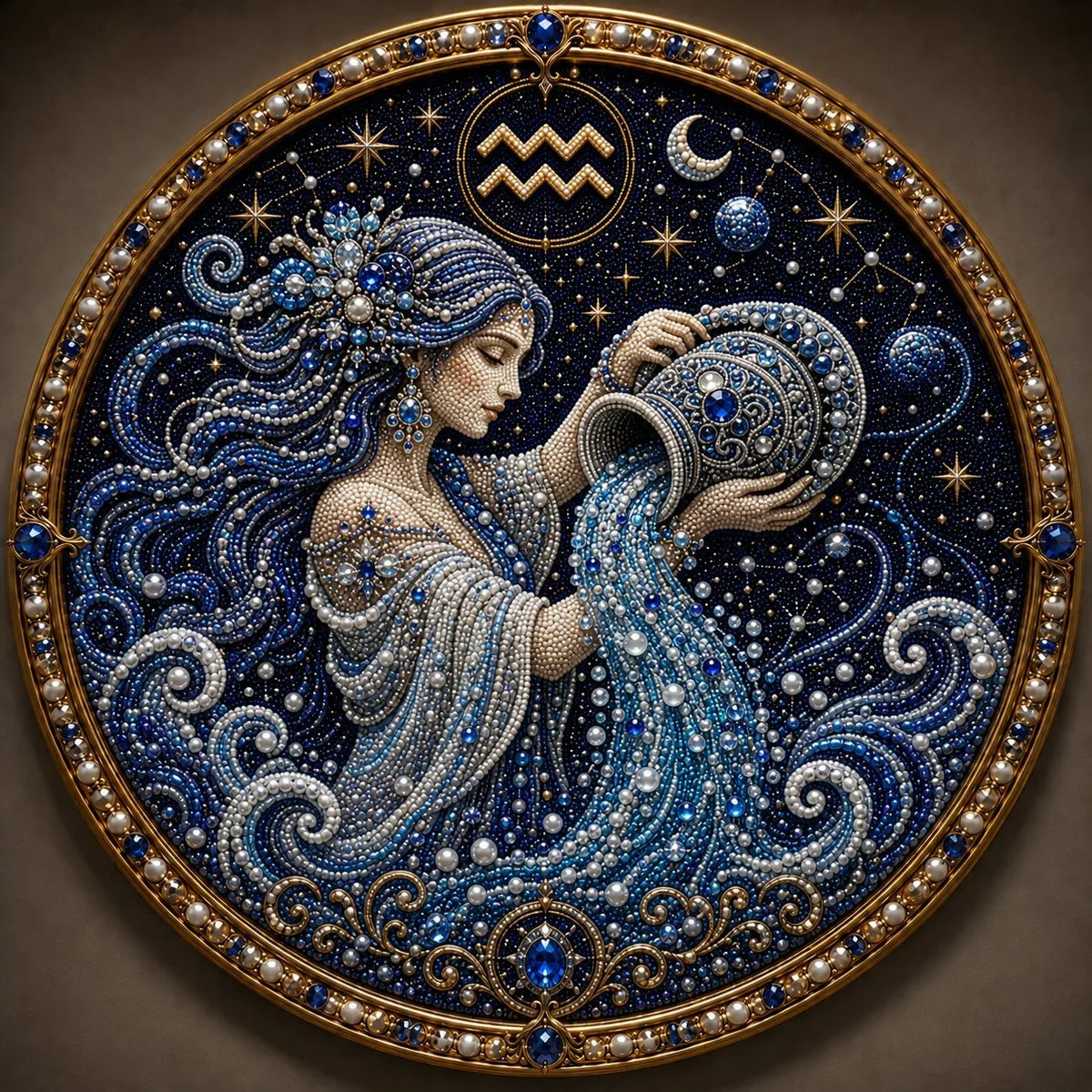 12 Zodiac Signs Pearl Art Craft Kit for Creative DIY Projects