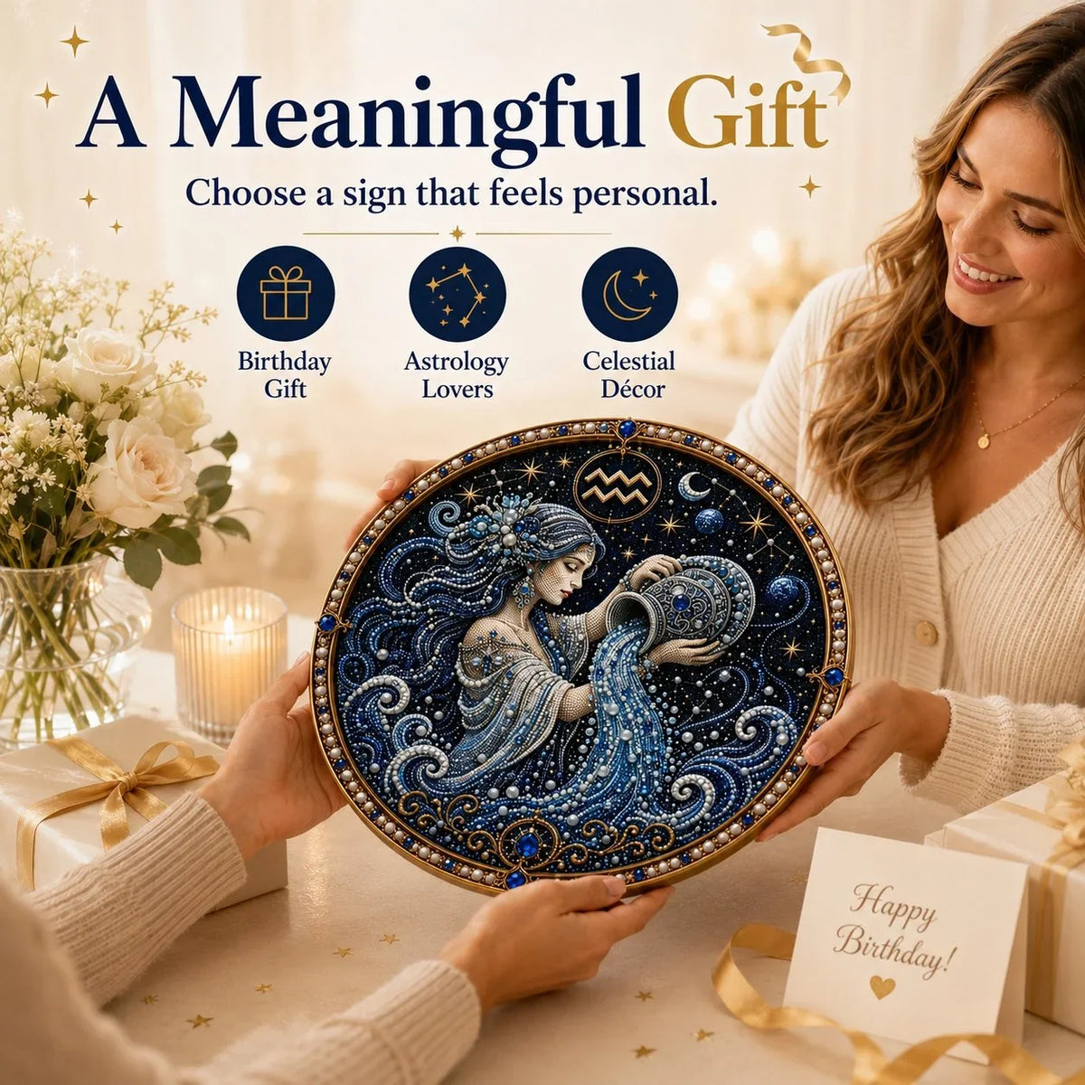 12 Zodiac Signs Pearl Art Craft Kit for Creative DIY Projects