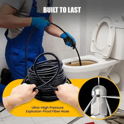 High-Pressure Sewer Jetter Kit with Rotating Nozzle