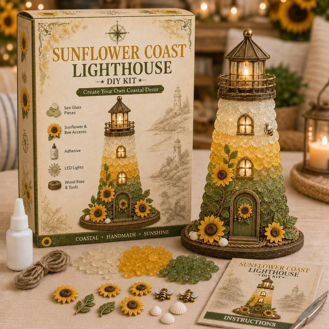Decorative Beginner-Friendly DIY Lighted Sea Glass-Style Lighthouse