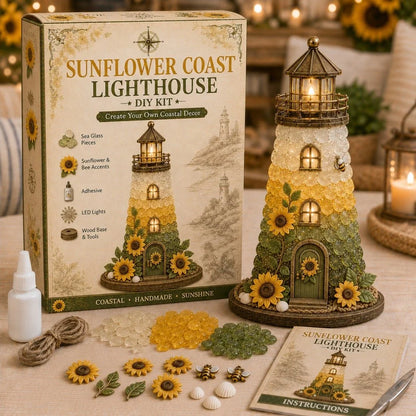 Decorative Beginner-Friendly DIY Lighted Sea Glass-Style Lighthouse