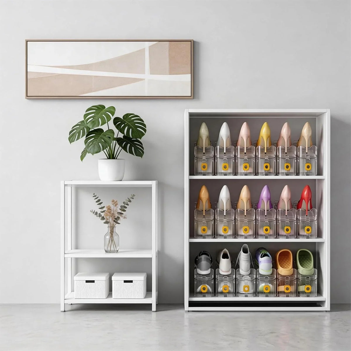 Space-Saving Shoe Organizer for Closet – Stackable Rack with Height