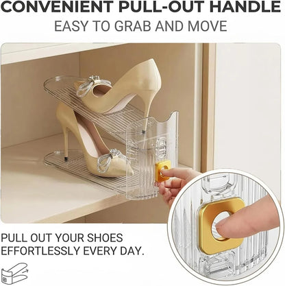 Space-Saving Shoe Organizer for Closet – Stackable Rack with Height