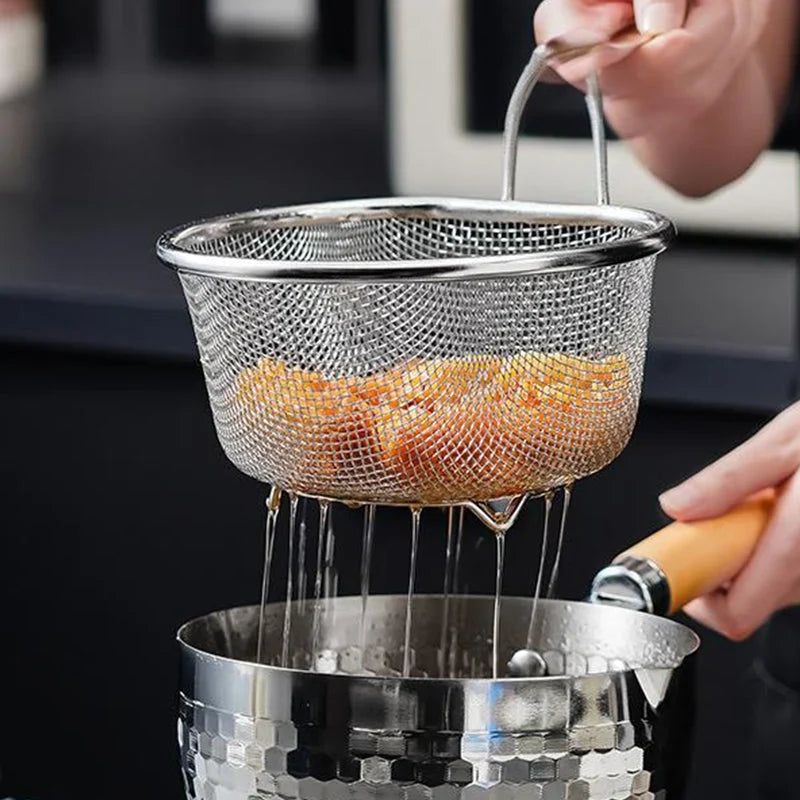 Purpose-Built Stainless Steel Sieve with Handle for Everyday Use