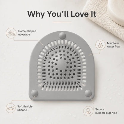 Easy-Care Silicone Shower Drain Hair Catcher 6" Flexible Dome Cover