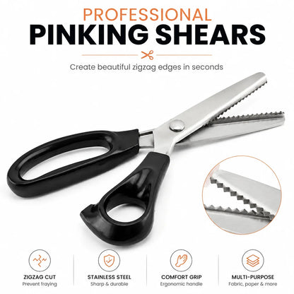 Easy-Care Professional Pinking Shears – Sharp Serrated Fabric
