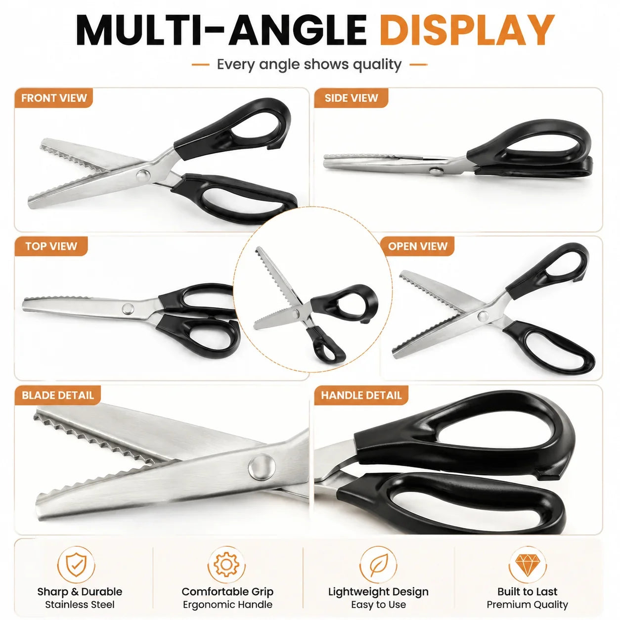 Easy-Care Professional Pinking Shears – Sharp Serrated Fabric