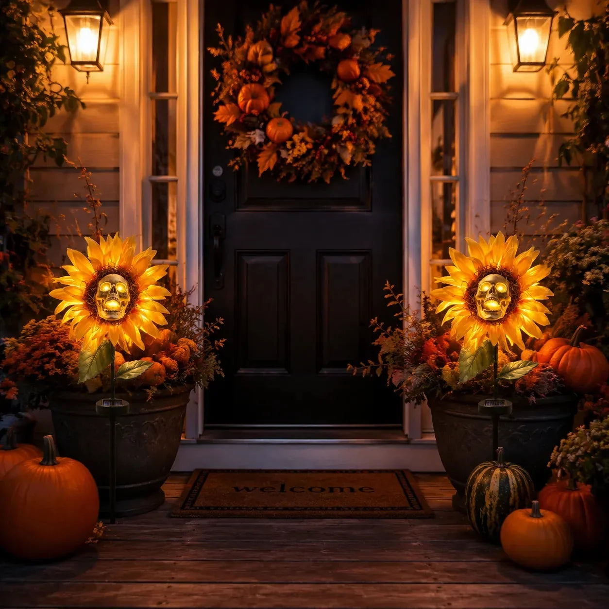 Outdoor Solar Sunflower Skull Stake Light - Illuminate – Sjbklxrkdym1