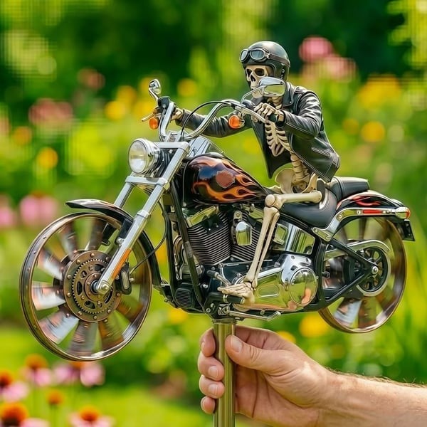 Skeleton Rider Motorcycle Wind Spinner