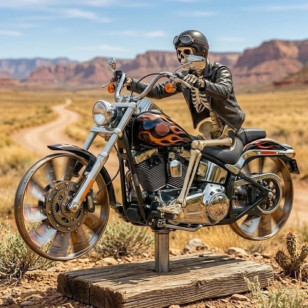 Skeleton Rider Motorcycle Wind Spinner