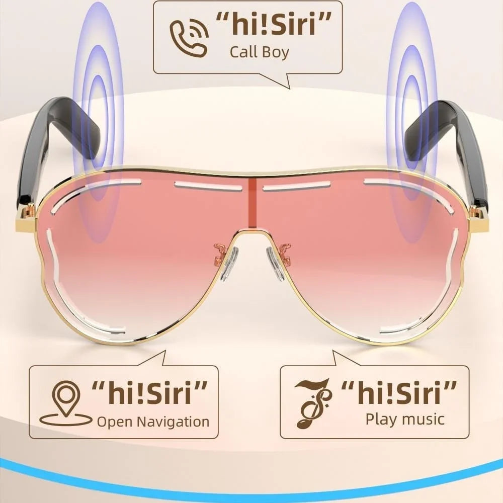 Bluetooth 5.4 Open-Ear Audio Sunglasses with UV Protection