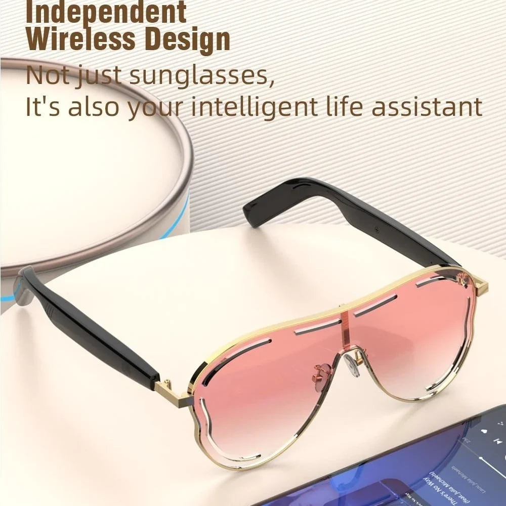 Bluetooth 5.4 Open-Ear Audio Sunglasses with UV Protection