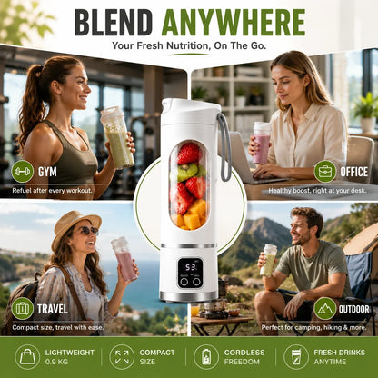 Purpose-Built Portable USB Blender with LED Display - Smoothies &