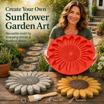 Reusable Sunflower Mold for Concrete Garden Stepping Stones
