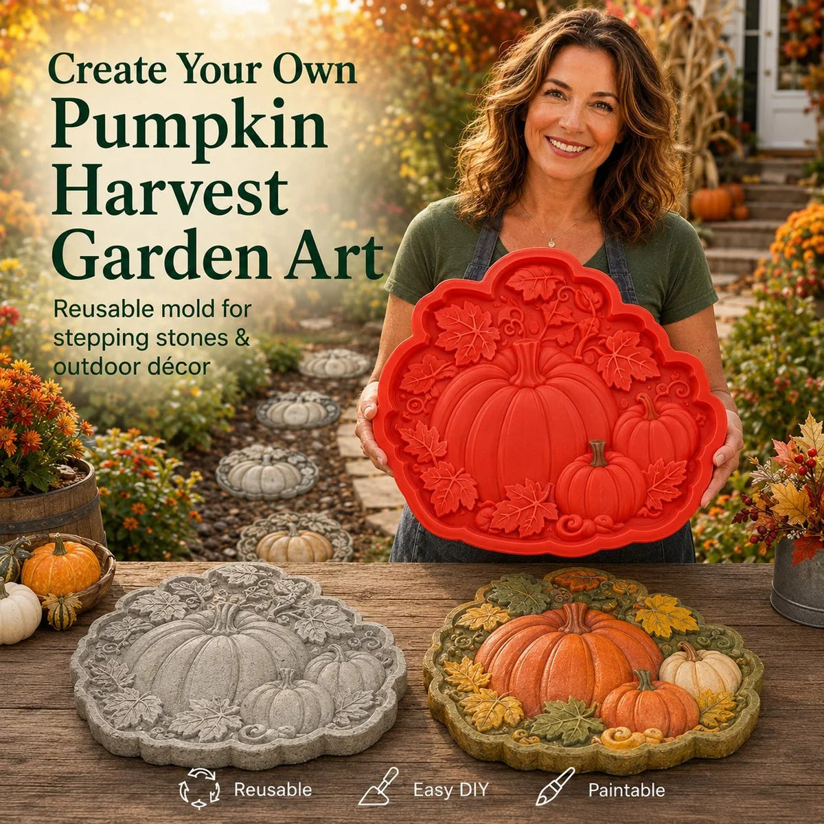 Reusable Sunflower Mold for Concrete Garden Stepping Stones