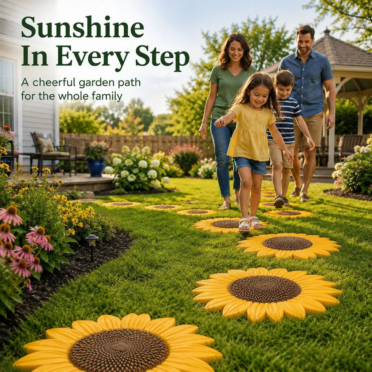 Reusable Sunflower Mold for Concrete Garden Stepping Stones